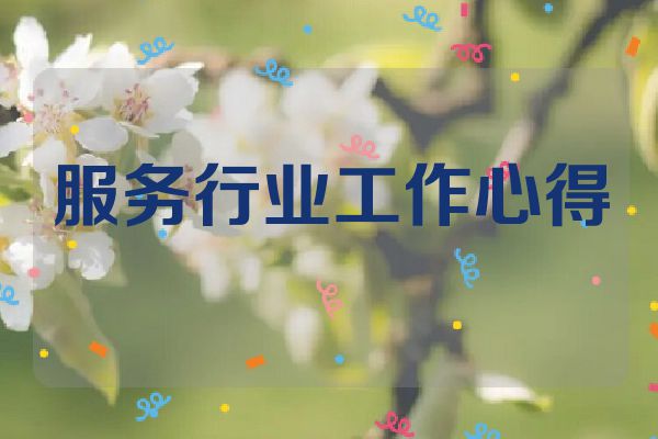 服务行业工作心得