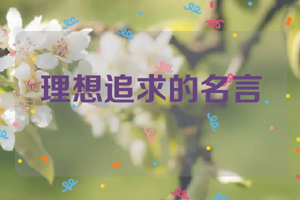 理想追求的名言
