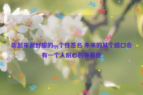 听起来很舒服的qq个性签名 未来的某个路口会有一个人耐心的等着我