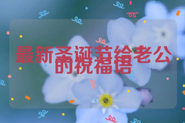 最新圣诞节给老公的祝福语