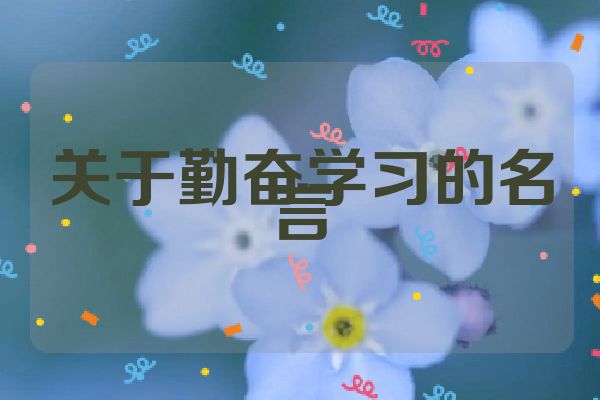关于勤奋学习的名言
